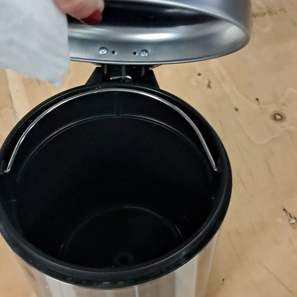 NWT Gedy G-Potty Satin Bathroom Bin 3 L, Stainless Steel